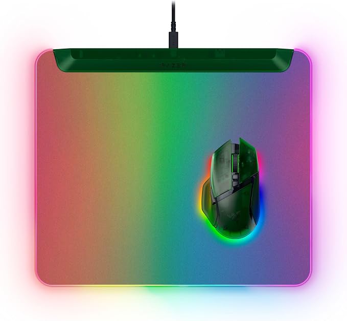 Razer Firefly V2 Pro Fully Illuminated RGB Gaming Mouse Mat: Backlit Design - 15 Zone Chroma Lighting - USB 2.0 Port - Detachable USB Type C Cable - Micro Textured Surface - Anti Slip Base - Image 10