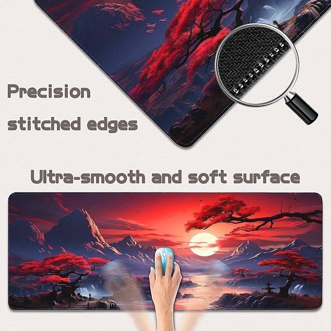 Gaming Mouse Pad - (31.5"×11.8") Japanese Anime Large Mouse Pads for Desk - Desk Mat for Keyboard and Mouse with Non-Slip Base, Desks Pad Matfor Game/Office & Home - Image 2