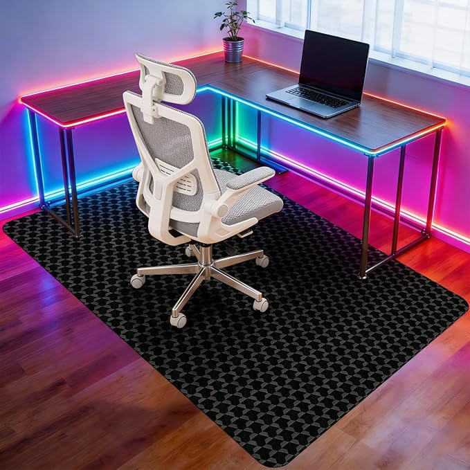 Vicwe Office Chair Mat for Hardwood Floor, 72" x 46" Chair Mat, Anti-Slip | Large, Easy Glide for Rolling Chairs, Easy Clean, Multi-Purpose Floor Protector Desk Chair Mat for Gaming, Home Office, Black by Vicwe