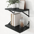 Axeman Deep Floating Shelves, 18'' x 12'' Black Wall Shelves Set of 2 by Axeman