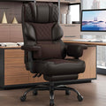 Vonesse Office Chair, Desk Chair with Soft Adjustable Armrests, Ergonomic High Back Gaming Chair with Lumbar Support, Executive Computer Chairs with Footrest (PU Leather, Brown) by Vonesse