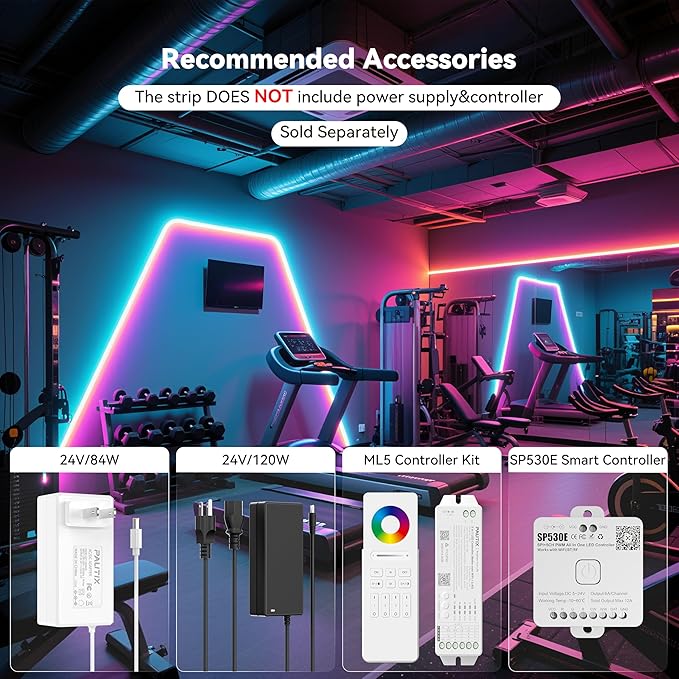 PAUTIX RGB COB LED Strip Light 32.8ft/10m,UL Listed 24V Color Changing Light Strips with 840LEDs/m Multicolor Flexible Tape Lights for TV,Room,Bedroom,Party DIY Decoration(Power Supply Not Included) - Image 3