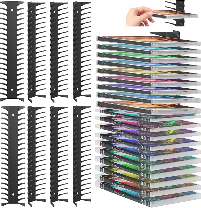 8 Pack DVD Shelf for Wall Mount, Floating Metal DVD Rack and Video Game Storage for Standard DVD CD Cases, Heavy-Duty Media Organizer Holder for PS, Xbox, PS5, PS4, Holds up to 152 by Unknown