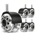 RidRed Office Chair Wheels,Smooth & Quiet Rollerblade Casters Wheels,Heavy Duty Support 700lbs Dual-Wheel Design,Gaming Desk Chair Wheel Replacement for Hardwood Floors and Carpet,2 Inch Universal Fit by RidRed