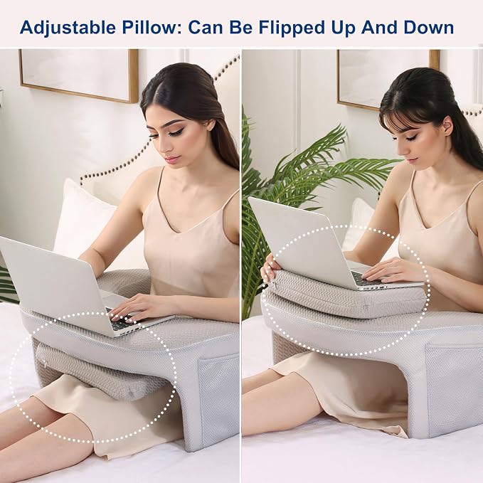 Berklan Lap Gaming Pillow,Reading Pillows for Sitting in Bed - Image 4