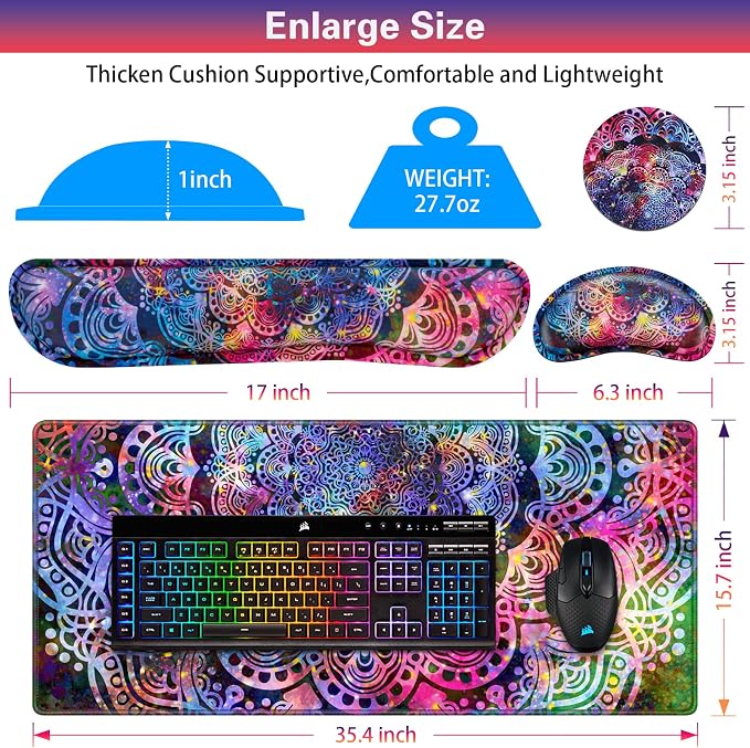 Canjoy Desk Mat with Wrist Rest, Keyboard and Mouse Pad Wrist Support Pad ﻿ - Image 6