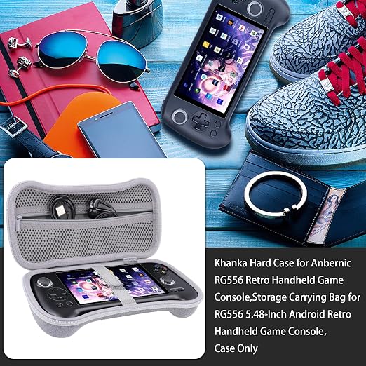 khanka Hard Travel Case Replacement for Anbernic RG556 Retro Handheld Game Console,Case Only. (Grey) - Image 8