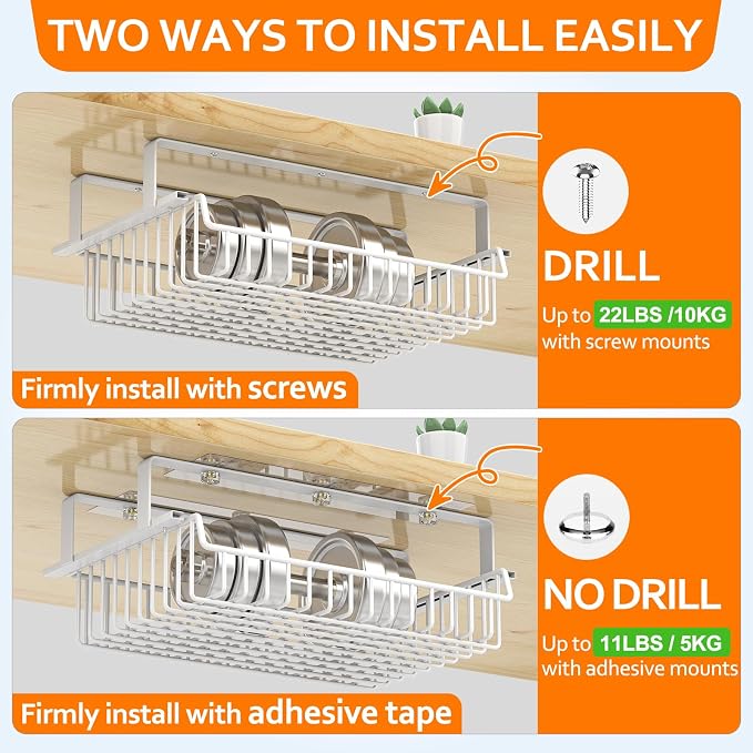 ENONCI Under Desk Storage Drawer Slide Out No Drill Metal Cabinet - Image 3