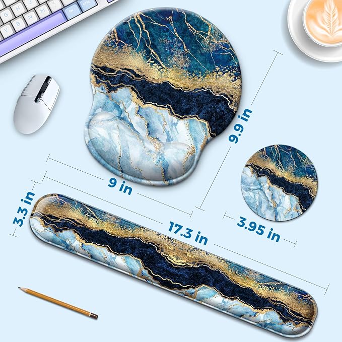 Mouse Pad and Keyboard Wrist Rest Support,Ergonomic Mouse Pad Set - Image 2