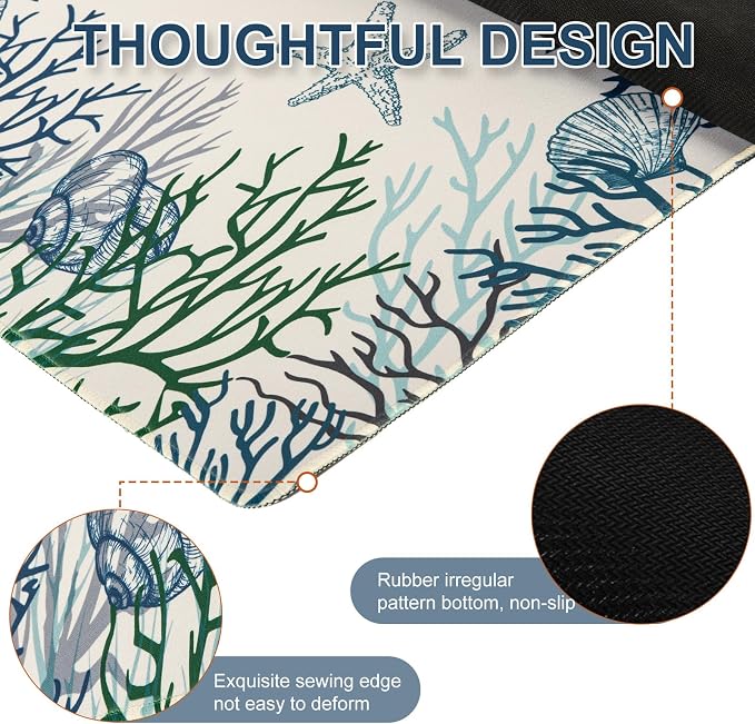 L-SPOUTTO Cute Desk Mat for Keyboard and Mouse, XXL Coral Large Mouse Pad | Non-Slip Keyboard Pad Waterproof Desktop Mat for Laptop Computer Work Game Home Office-Ocean Coral - Image 6