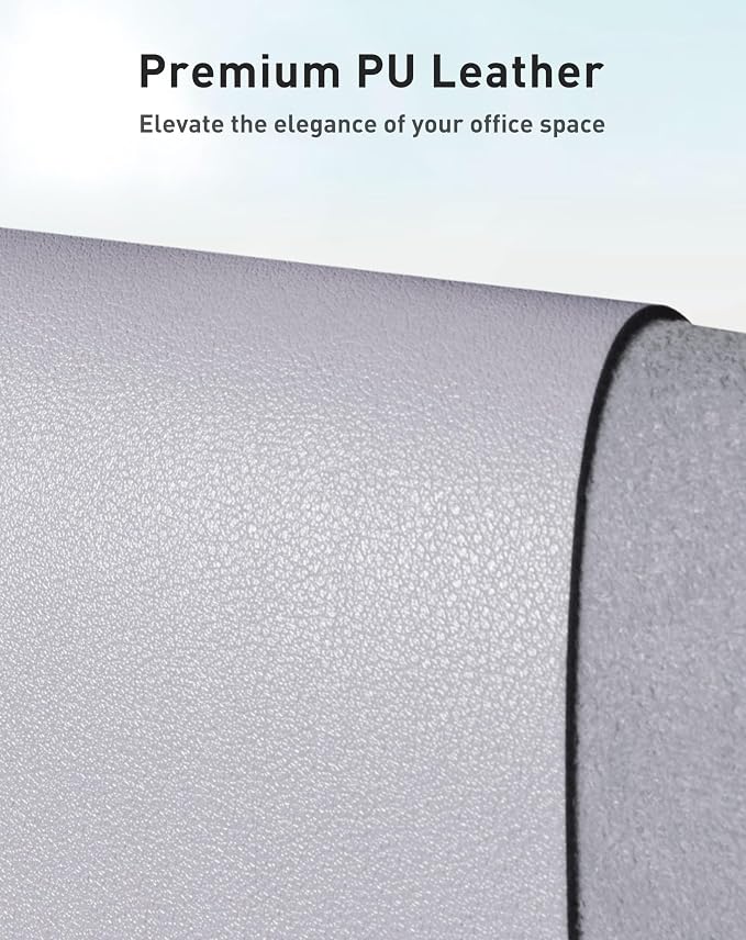 Aothia Faux Leather Desk Mat - Large Mouse Pad, Non-Slip PU Leather Blotter, Waterproof Writing Surface for Office and Home (Smoky Lavender, 42" x 17") - Image 2