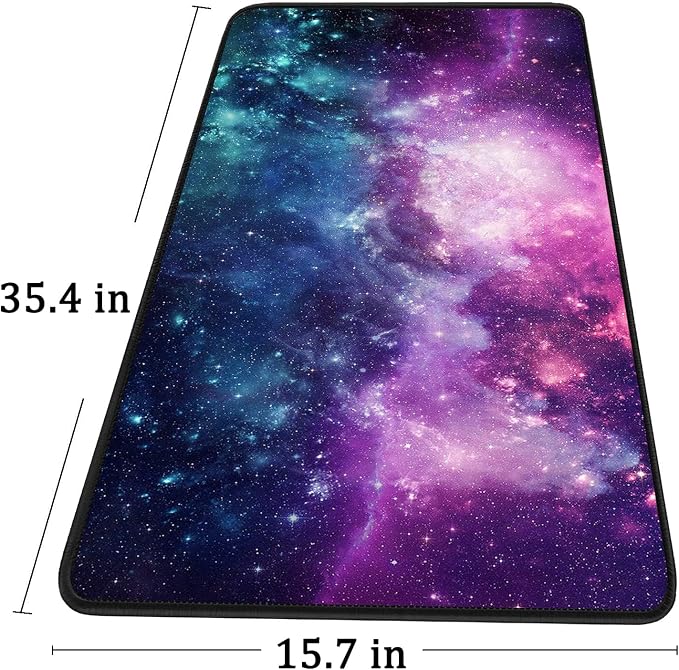 Gaming Mouse Pad with Stitched Edges, (35.4X15.7In) Durable Non-Slip Natural Rubber Base, Waterproof Computer Keyboard Pad Mat for Esports Pros/Gamer/Desktop/Office/Home, Galaxy - Image 6