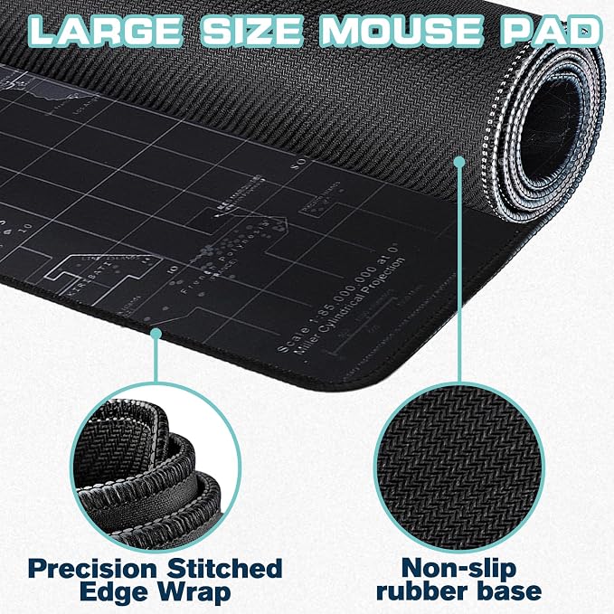 Mouse Pad Gaming - Desk Mat for Keyboard and Mouse - Large Mouse Pads for Desk, Gaming Mousepad with Non-Slip Base, Desks Pad (31.5" X 11.8") for Game, Office and Home - Image 2