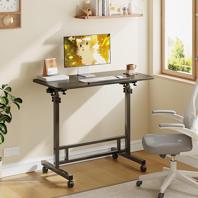 TigerDad Sturdy TV Tray Table with Wheels Rolling Tray for Eating on Couch - Image 7