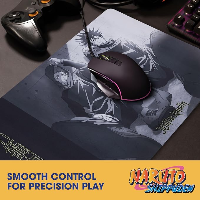 Naruto Large Gaming Mouse Pad 31"x15" XL Computer Desk Mat, Anime Keyboard | Naruto anime gaming mouse pad, Oversized 31x15in, stitched edges, smooth fabric top, non-slip rubber base. - Image 4