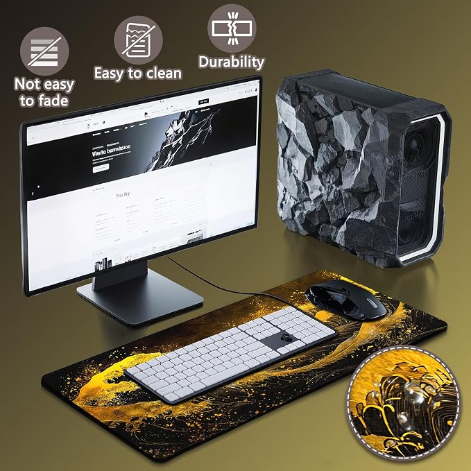 Mouse Pad Gaming - Desk Mat for Keyboard and Mouse - Large Mouse Pads for Desk, Gaming Mousepad with Non-Slip Base, Desks Pad (31.5" X 11.8") for Game, Office and Home - Image 4