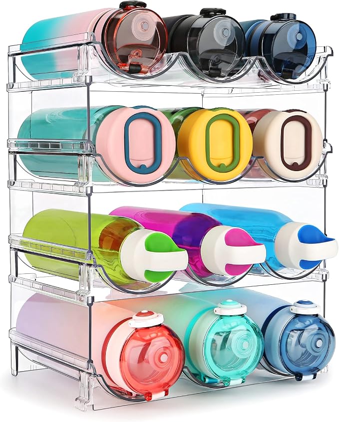 spospo Water Bottle Organizer for Cabinet 4 Pack Water Bottle Holder by SPOSPO