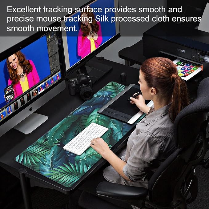 XXL Gaming Mouse Pad 35.4x15.7 Professional Large Mouse Pad & Computer Game Mouse Mat-90x40 Greenleaf - Image 7