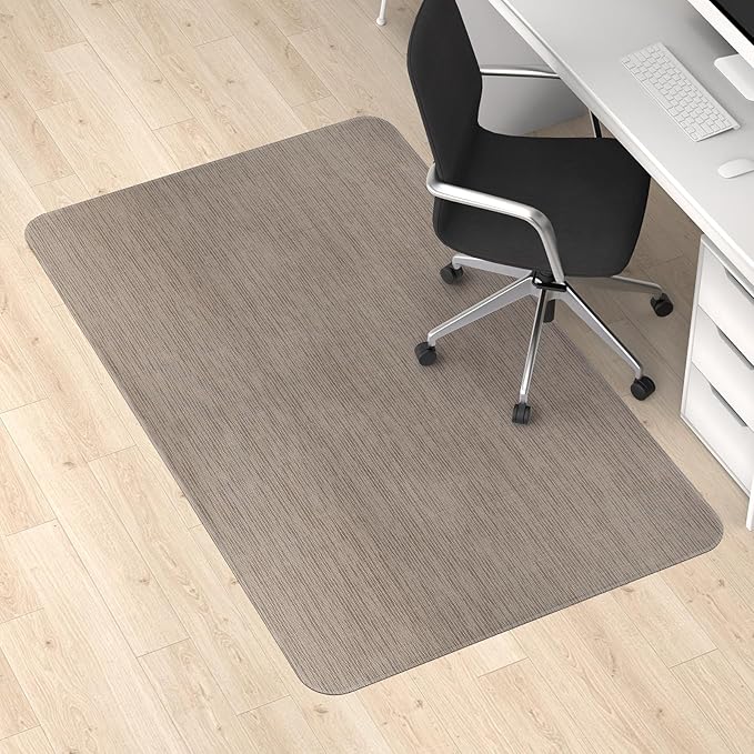 Blvornl Office Chair Mat for Hardwood Floor, Computer Chair Mat, 50" x 63" | ,Waterproof, easy to clean, suitable for hardwood, laminate, Rattan Woven Pattern, Durable Solid PVC Material, Dark Brown by Blvornl