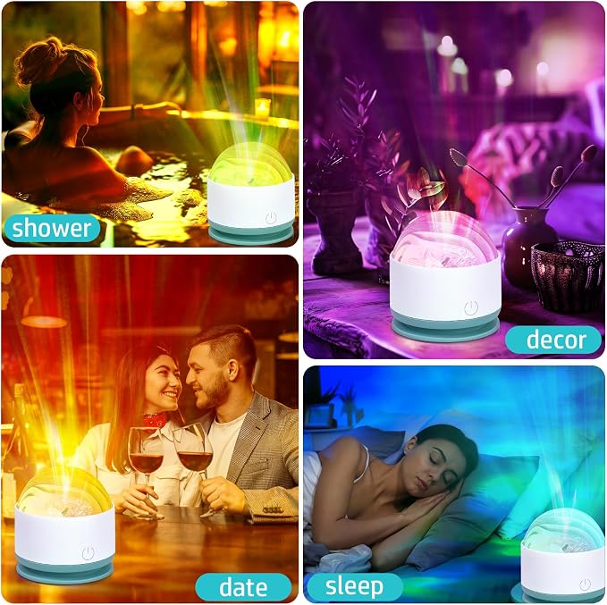 Avkast Northern Lights Projector, Rechargeable 16 Color Aurora Night Light Projector Ambient Lighting with Dimmable & Remote Control for Bedroom Kids Teen Girl Gift Room Decor - 2P - Image 7