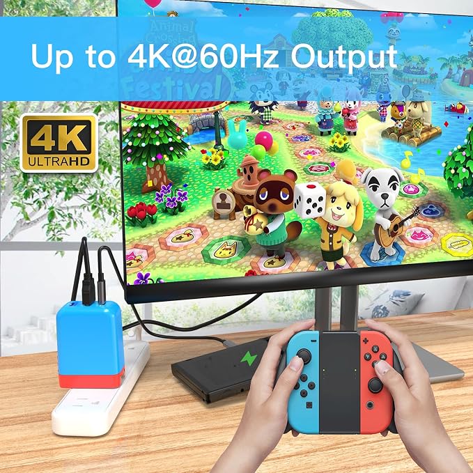 Mirabox 65W Portable Switch Dock Charger for Nintendo Switch, Compatible with OLED/Steam Deck/ROG Ally/Samsung Dex/iPad/MacBook, 4K 60Hz USB C TV Docking Station, with Charging and HDMI Output - Image 4