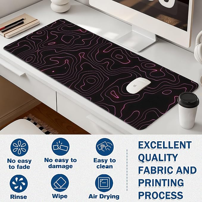 Mouse Pad Gaming - Desk Mat for Keyboard and Mouse - Large Mouse Pads for Desk, Gaming Mousepad with Non-Slip Base, Desks Pad (31.5" X 11.8") for Game, Office and Home - Image 3