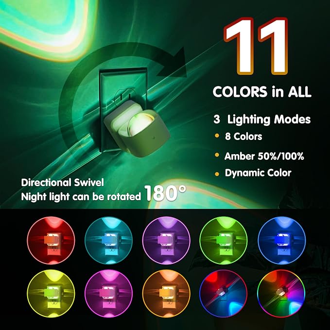 L LOHAS LED Night Light, Color Changing Night Lights Plug into Wall RGB - Image 2