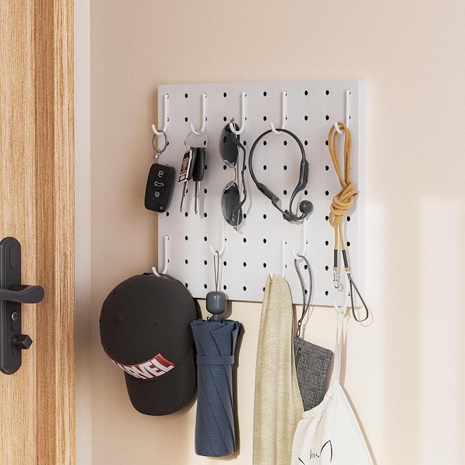 Pegboard Combination Kit - Pegboards and Accessories Modular Hanging for Wall Organizer, Crafts Organization, Ornaments Display, Nursery Storage, Peg Board by DAIMOT