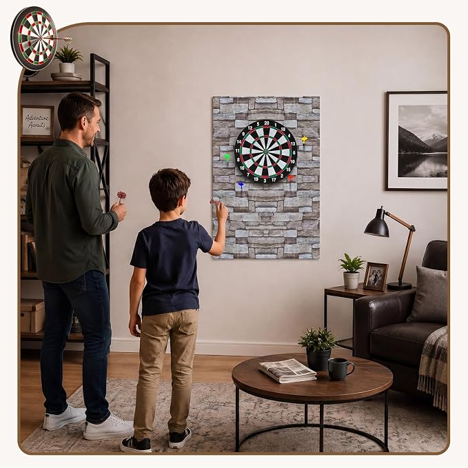 Hahafelt Felt Wood Grain Dart Board Wall Protectors Square Dart Board Backing Tiles Dartboard Backboard Cork Backboards Alternative - Image 4
