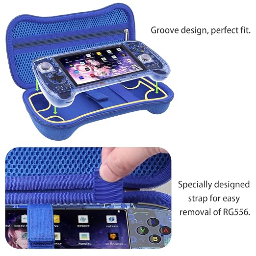 khanka Hard Case for Anbernic RG557/RG556 Retro Handheld Game Console,Blue - Image 8