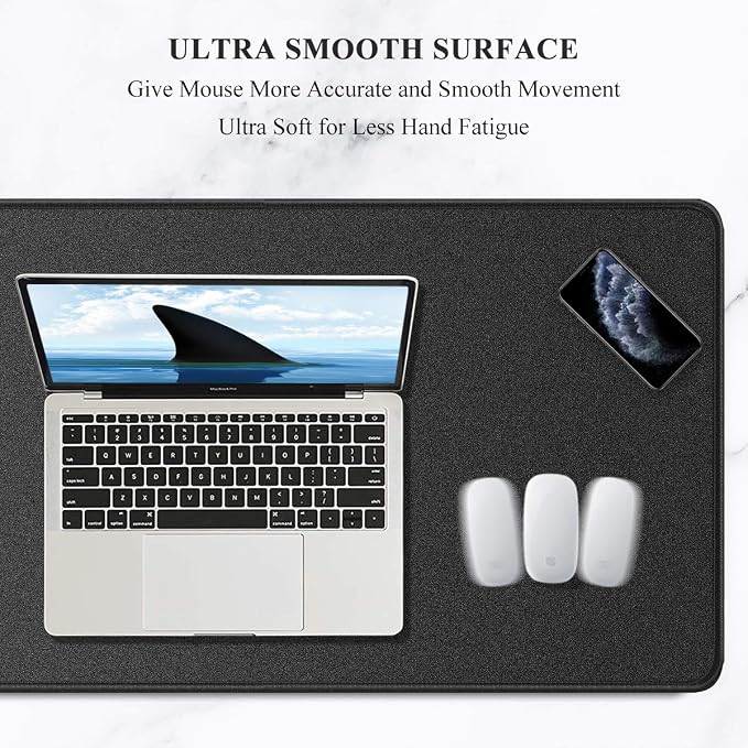 Auhoahsil Extended Mouse Pad, Large XXL Gaming Mouse Pad Desk Pad 35" X 15", Waterproof Desk Mat with Stitched Edges, Non-Slip Laptop Computer Wireless Mouse Keyboard Pad for Office and Gaming, Black - Image 3
