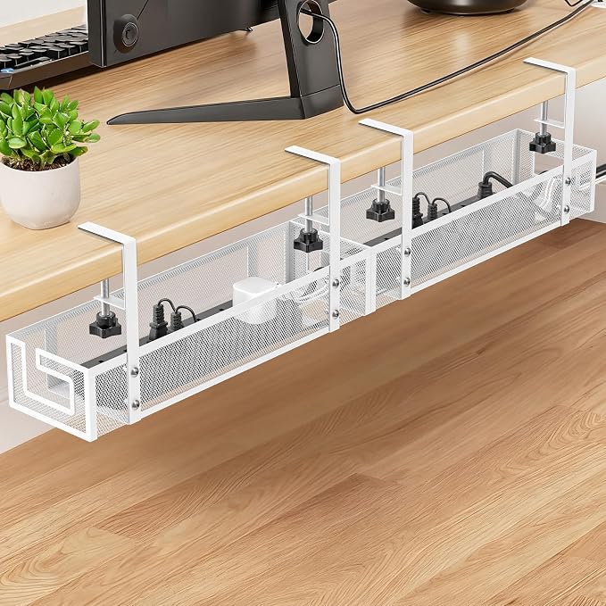 Cable Management Tray, 15.75" Under Desk Cable Management No Drill by GZOKMOG