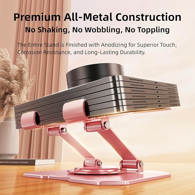 360° Rotatable Metal Tablet Stand(Backboard Soccer Cutout Design), Adjustable Folding Desktop Stand for iPad/iPhone/Switch, Universal Use for Office/Movie/Studying/Drawing/Gaming, Silver - Image 5