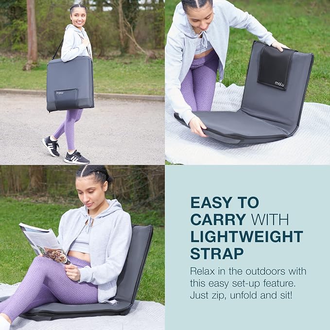 malu Floor Chair Padded w/Back Support - Japanese Chair Meditation Cushion | Comfortable Folding Backrest, Removable Easy Wash Cover (Chair, Extra Large, Forest Green) - Image 9