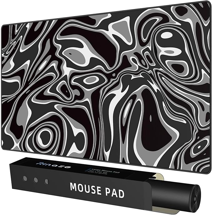Rinaze Large Gaming Mouse Pad with Superior Micro-Weave Cloth, Extended Desk Mousepad with Stitched Edges, Anti-Slip Keyboard Pad for Computer, Home and Gaming by Rinaze