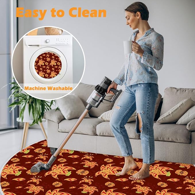 4ft/48in Home Office Chair Mat for Hardwood Floor, Anti-Slip Desk Chair Mats, Computer Gaming Chair Mats for Rolling, Low Pile Carpet Floor Chair Mat(Red-1) - Image 6