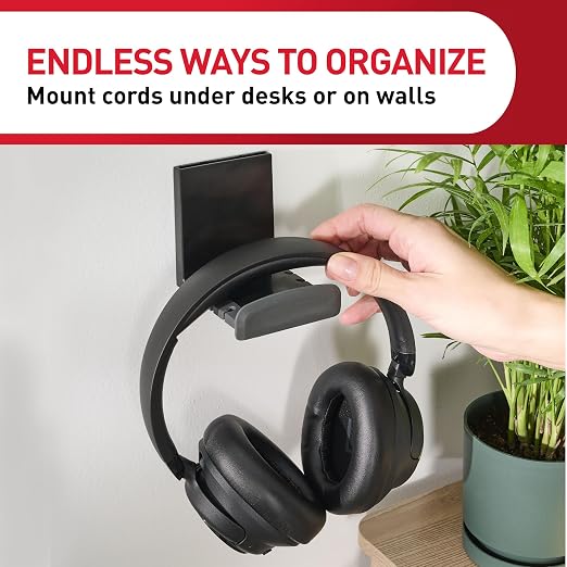 Command Headphone Hanger, Black, 1 Hook, 4 Large Strips - Image 6