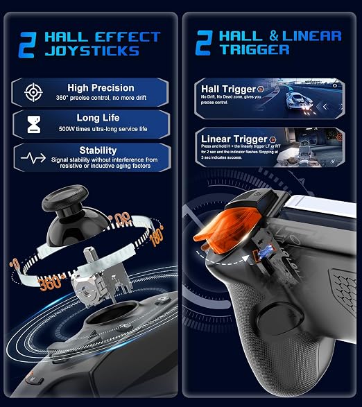Mobile Gaming Controller for Android and iPhone 17/16/15 Series (USB-C) PS Remote Player Gamepad for PS5/PS4/Xbox/PC with Hall Joysticks/Hall Trigger/3.5mm Audio Jack/Cloud Gaming Controller, Plug & Play - Image 3