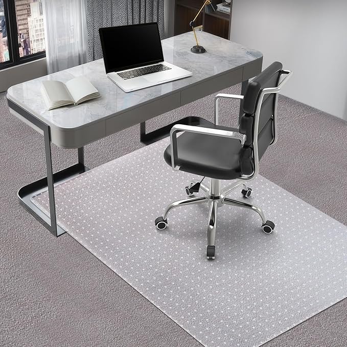 Vicwe Office Chair Mat for Carpeted Floors, 48"X36" Chair Mats with Studs | Carpet Protector Floor Mats for Low and No Pile Carpet, Easy Glide Computer Desk Chair Mat for Home & Offices, Clear by Vicwe