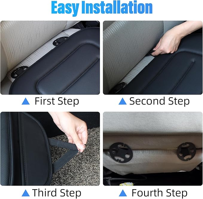 KAYI Car Seat Cushion, Comfort Memory Foam Car Cushions for Driving, Breathable Leather Surface with Anti Slip Rubber Bottom, Seat Cushion for Car and Office Chair (1 Pack, Grey) - Image 7