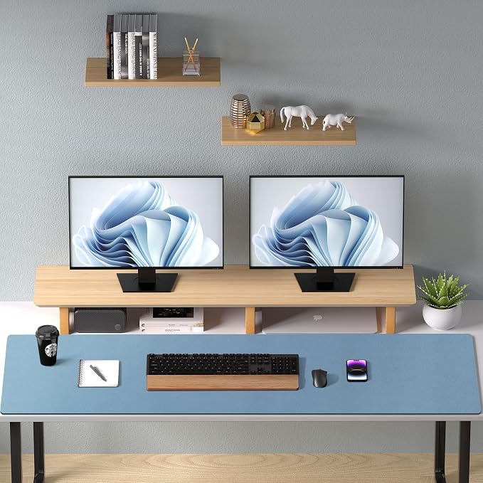 Aothia Faux Leather Desk Mat – Large Mouse Pad, Non-Slip PU Leather Blotter, Waterproof Writing Surface for Office and Home (Denim Blue, 47.2" x 23.6") - Image 9