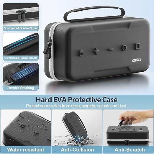 OIVO Carrying Case Compatible with 2025 Nintendo Switch, Portable Switch 2 Travel Carry Case Fit for Joy-Con 2 & Adapter, Hard Shell Protective Pouch Bag with 24 Game Slots, White - Image 5