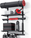 Home Gym Wall Storage Shelf, 2 Boards & 4 Adjustable Holders Sets by Crostice