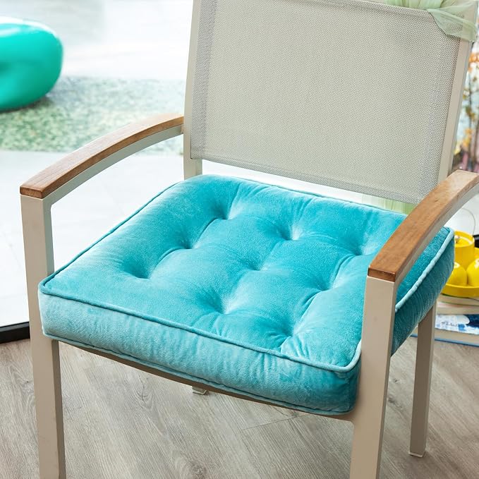 1 MIDDLE ONE Floor Pillow Set of 2, Memory Foam Meditation Cushion, Floor Cushions for Adults Sitting, Large Square Seat Cushions for Yoga, Couch, Sofa, Kids, Living Room, 22x22 Inch (Blue) - Image 3
