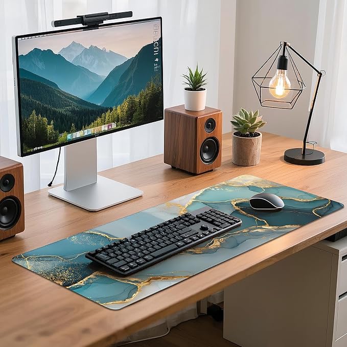 Gaming Mouse Pad - (31.5"×11.8") Marble Large Mouse Pads for Desk - Desk Mat for Keyboard and Mouse with Non-Slip Base, Desks Pad Matfor Game/Office & Home - Image 7
