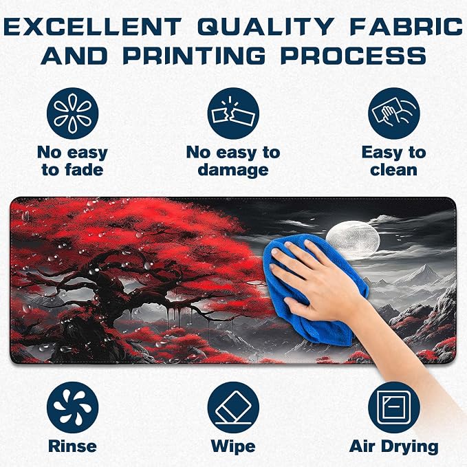 Mouse Pad Gaming - Desk Mat for Keyboard and Mouse - Large Mouse Pads for Desk, Gaming Mousepad with Non-Slip Base, Desks Pad (31.5" X 11.8") for Game, Office and Home - Image 3