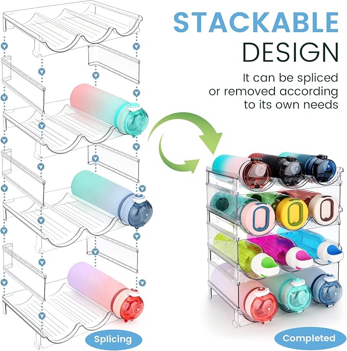 spospo Water Bottle Organizer for Cabinet 4 Pack Water Bottle Holder - Image 2