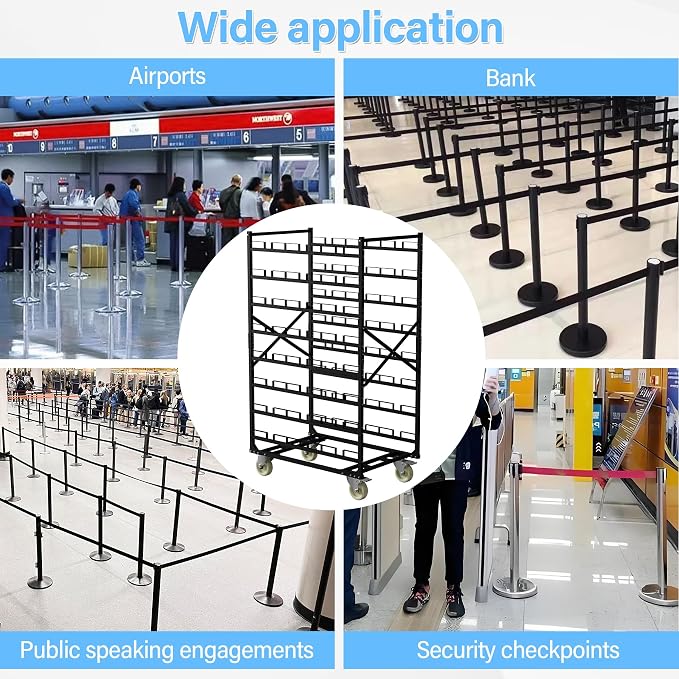 Stanchion Post Cart 24 Posts Ideal for High-Traffic Areas - Image 7