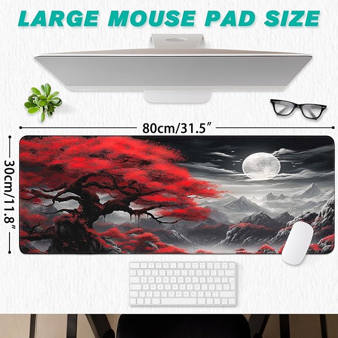 Gaming Mouse Pad - Desk Mat for Keyboard and Mouse - Anime Mousepad Desk Pad with Non-Slip Base, Japanese Large Mouse Pad for Office, Desktop Protection Decoration and Daily Use - Image 4