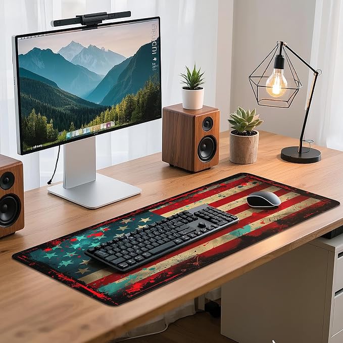 Gaming Mouse Pad - (31.5"×11.8") American Flag Large Mouse Pads for Desk - Desk Mat for Keyboard and Mouse with Non-Slip Base, Desks Pad Matfor Game/Office & Home - Image 7